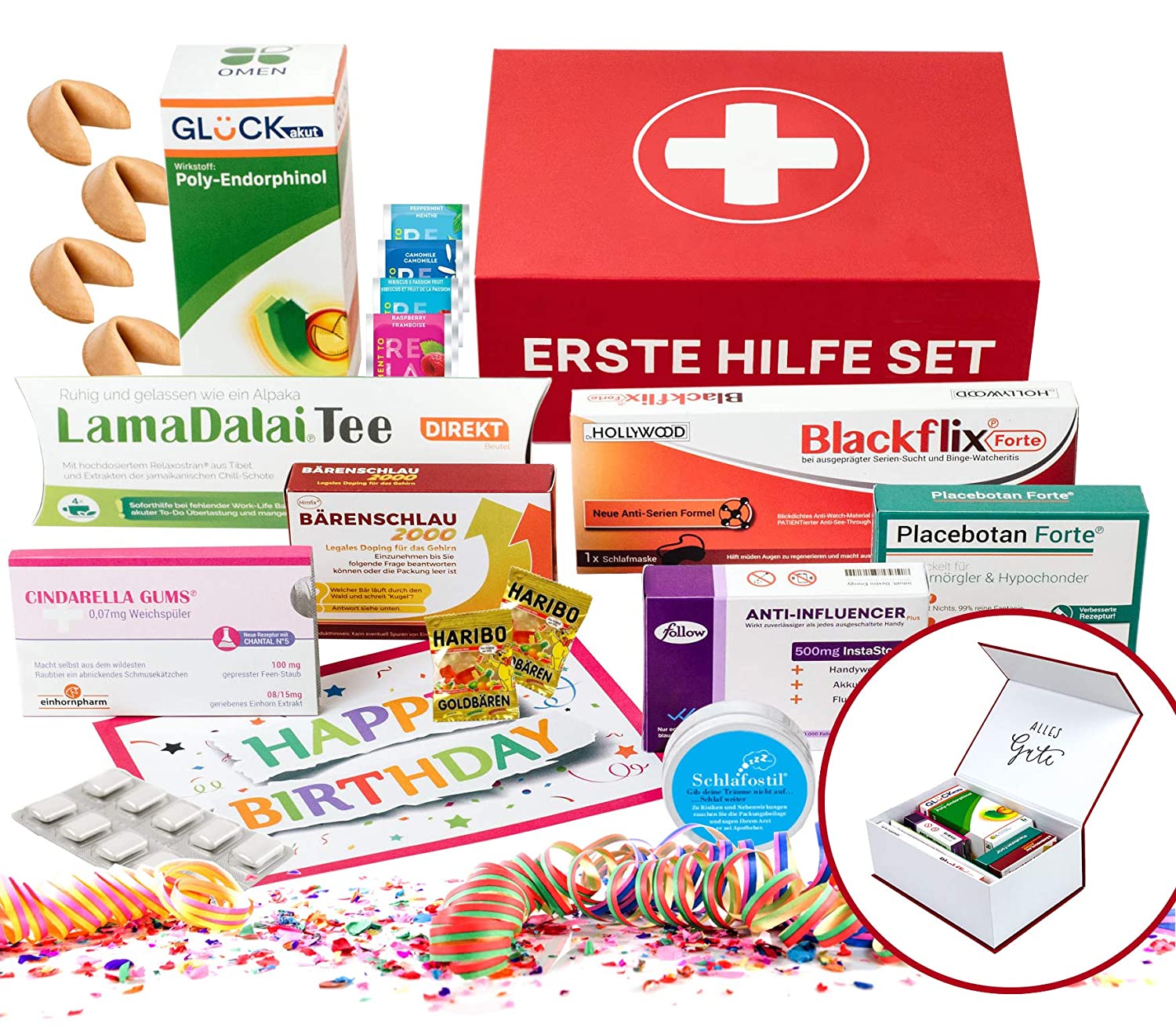 60. Geburtstag  Erste Hilfe Set Geschenk-Box, witziger Sanikasten