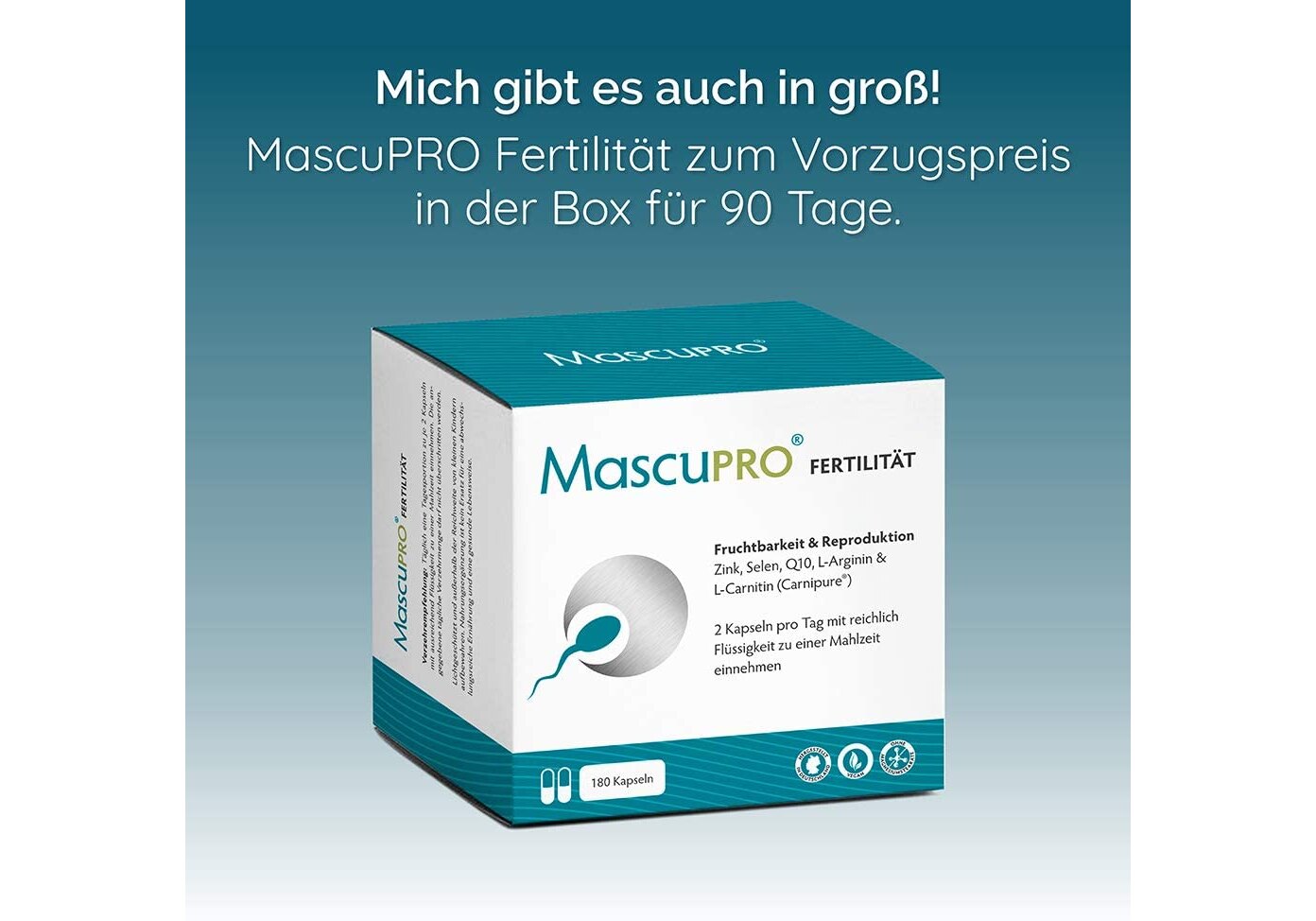 ▷ MascuPRO® Fertilität 🖤 Kinderwunsch Mann 🖤 30 Tage