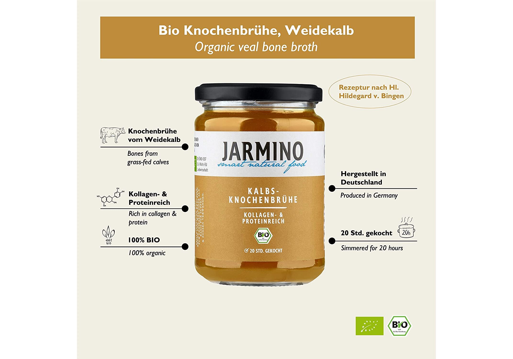 Jarmino Rinderknochenbrühe bone brooth 4x350 ml in Nordrhein-Westfalen -  Neuss