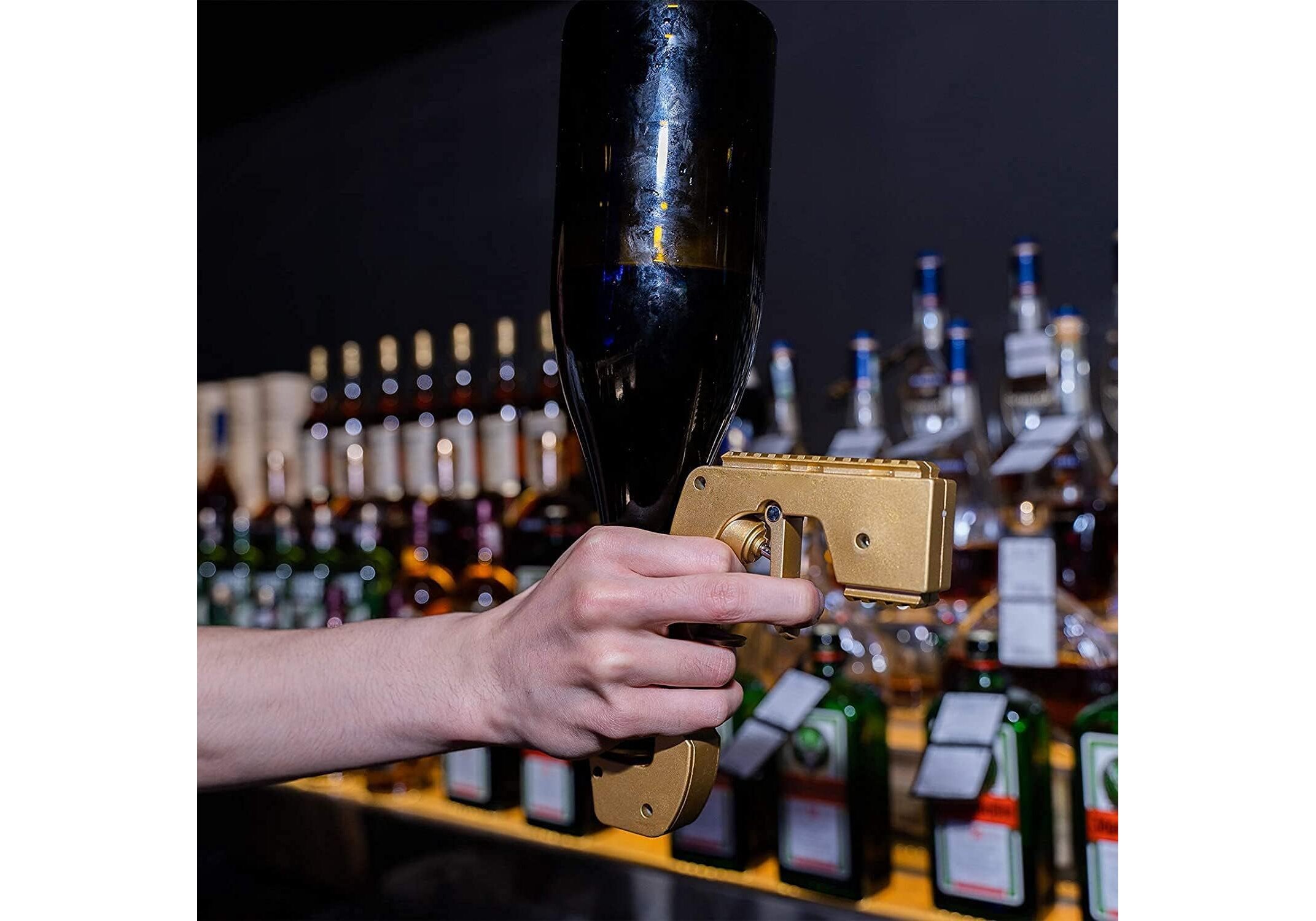 Lebensmittel & Getränke///Geschenkkörbe & Feinkostgeschenke ::  Geschenkideen mit Alkohol :: Bier :: Bierpistole Champagner Spritzpistole  Alkohol Geschenk beer gun Party (Gold) -  - Ökologische  Produkte online kaufen.